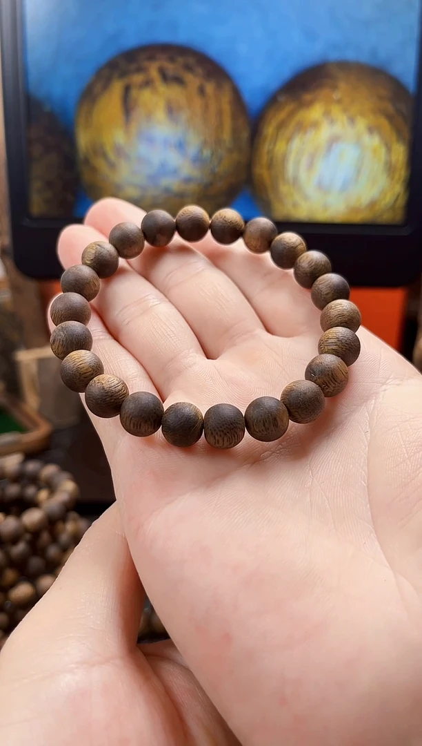 沉香沉香碎屑沉香串串圆珠9mm多样性发一