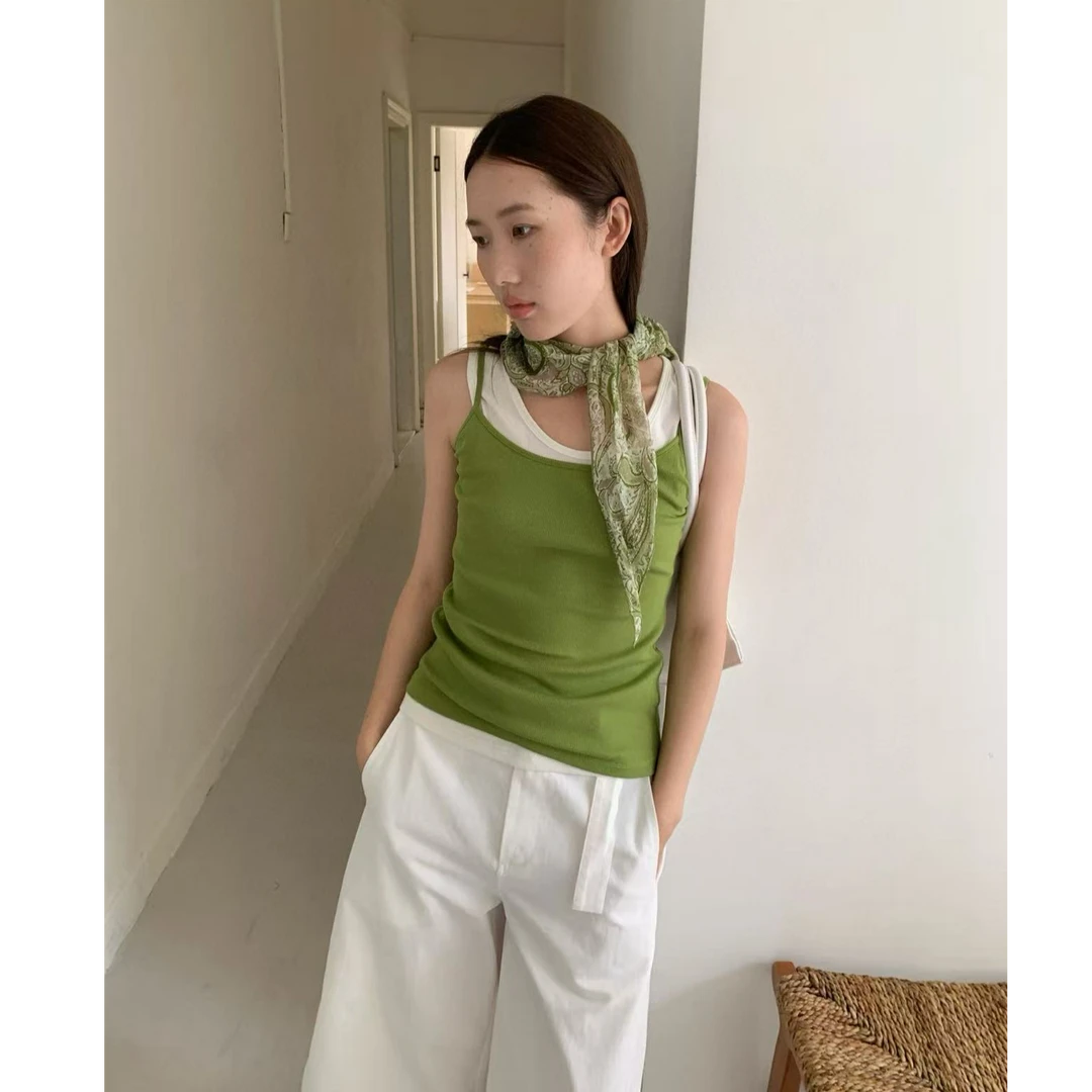 十三行THE MIND-夏季福秒基础款细肩带吊带背心#T5121