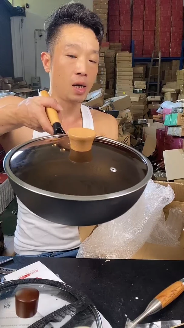 食品级塑料1素味万锤煎炒锅28有盖