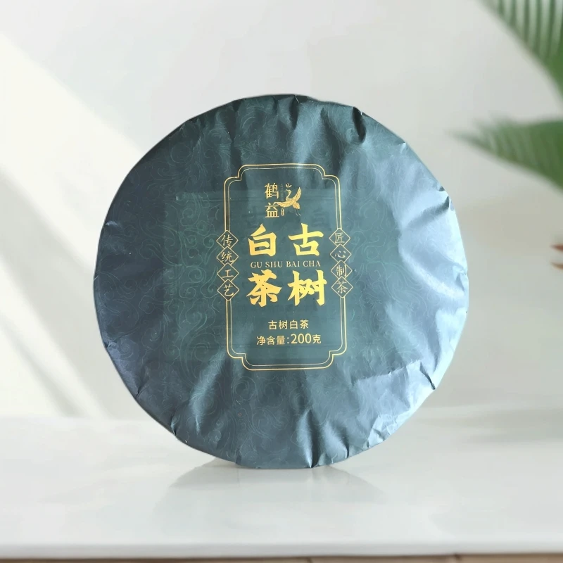 鹤益古树白茶200克饼
