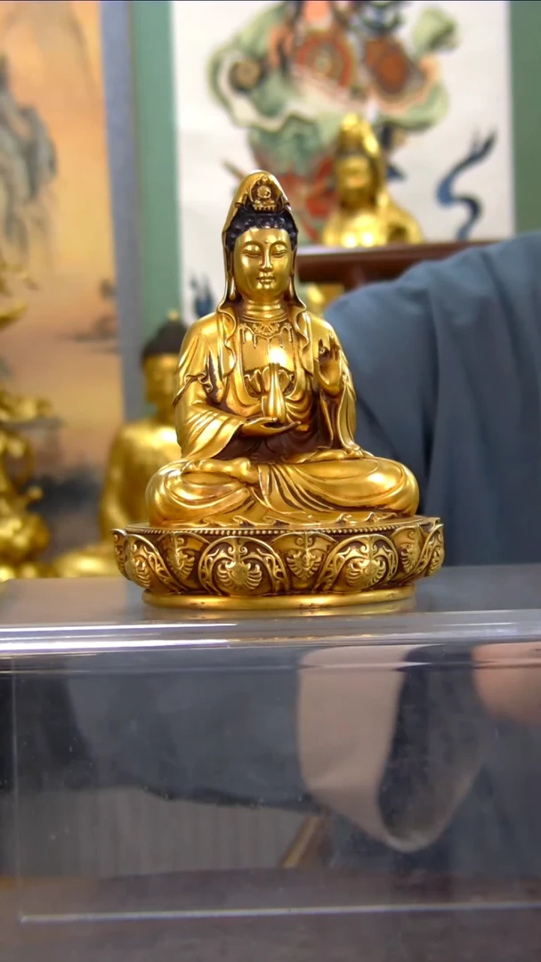 【闪购商品】紫铜鎏金 观音 16公分G20151-G