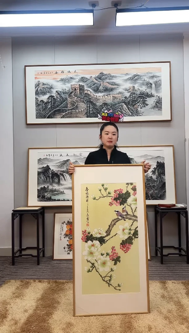 国画手绘竖幅玉兰122*62厘米