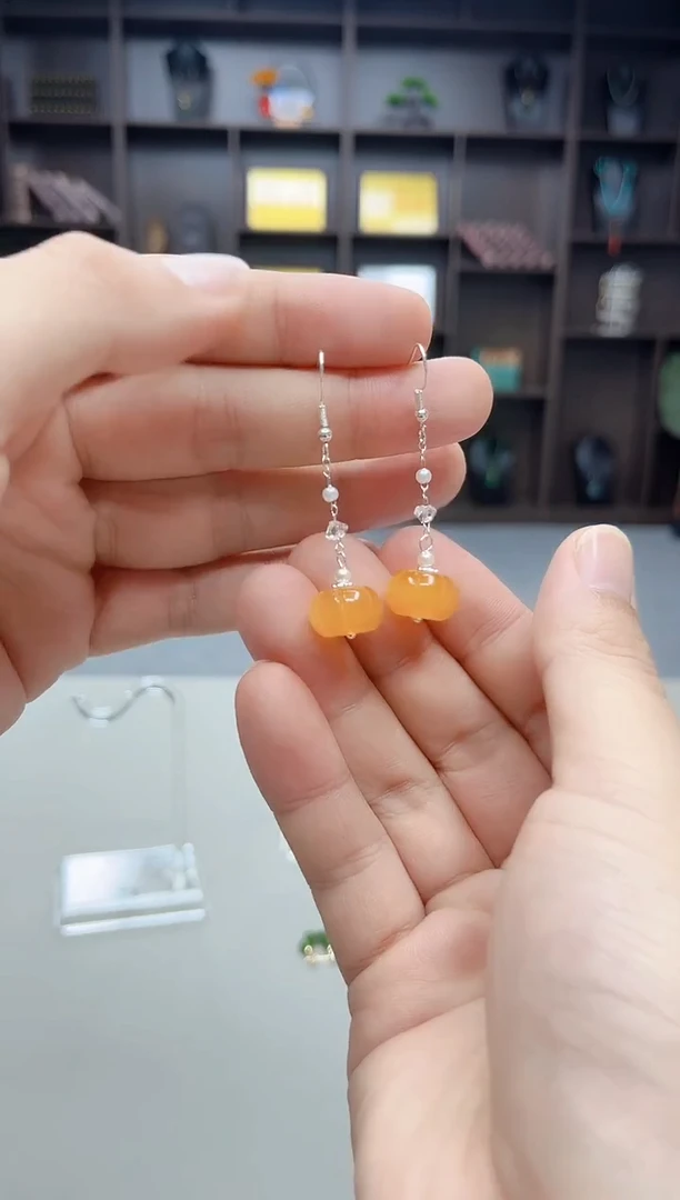 银S925镶嵌耳饰玛瑙/玉髓W06