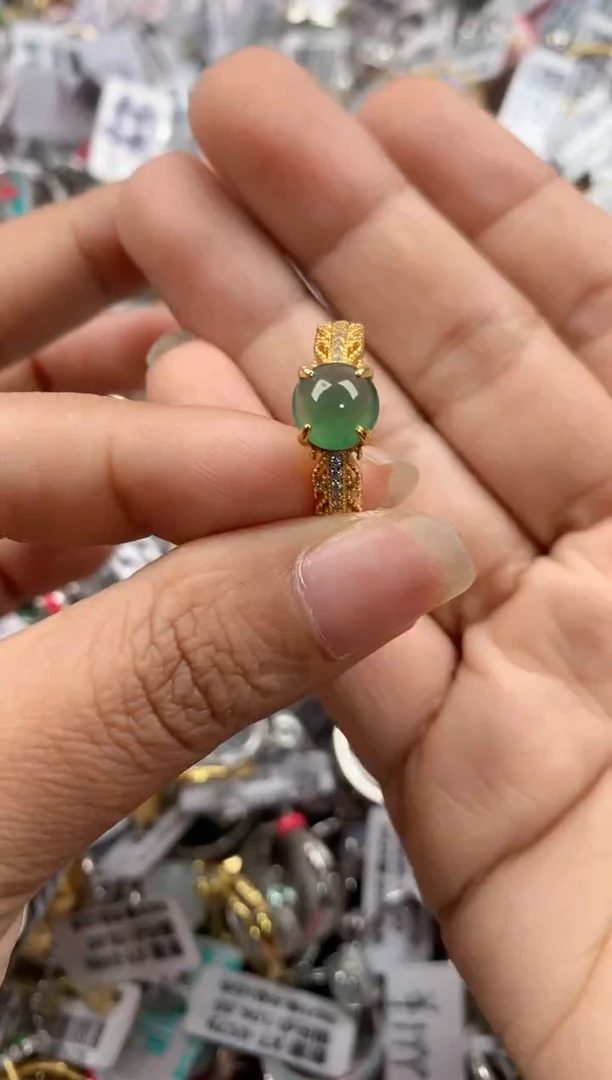 银S925镶嵌戒指翡翠?****࿐888----1