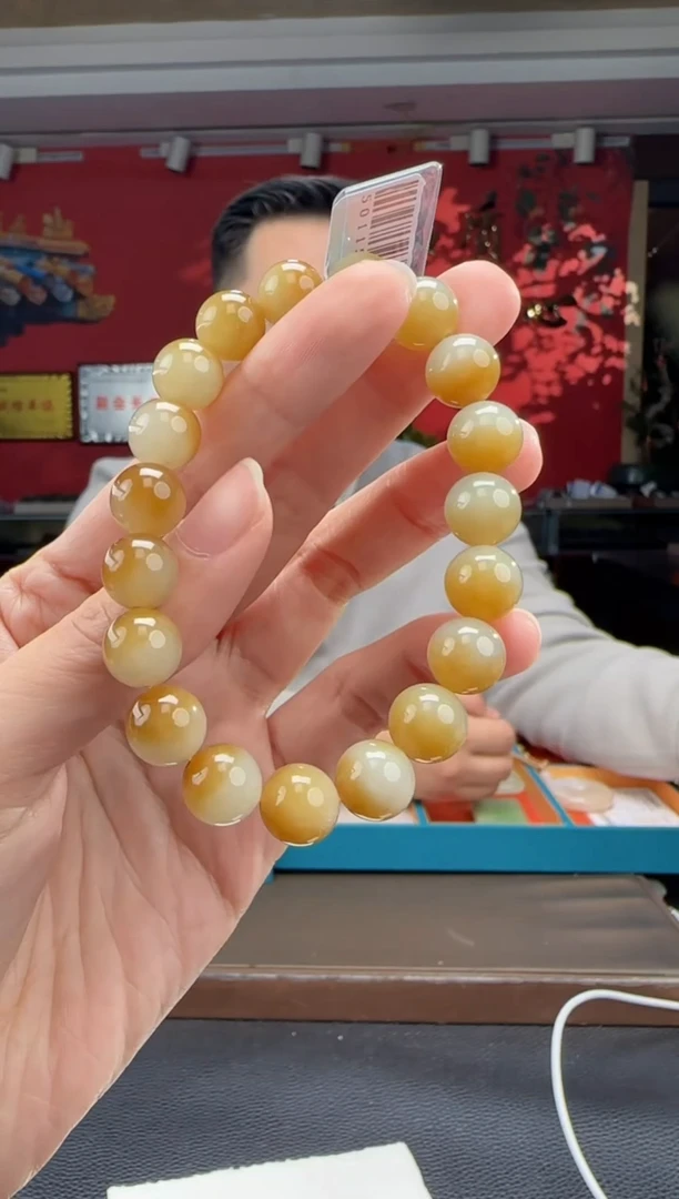 未镶嵌手串和田玉糖白手串