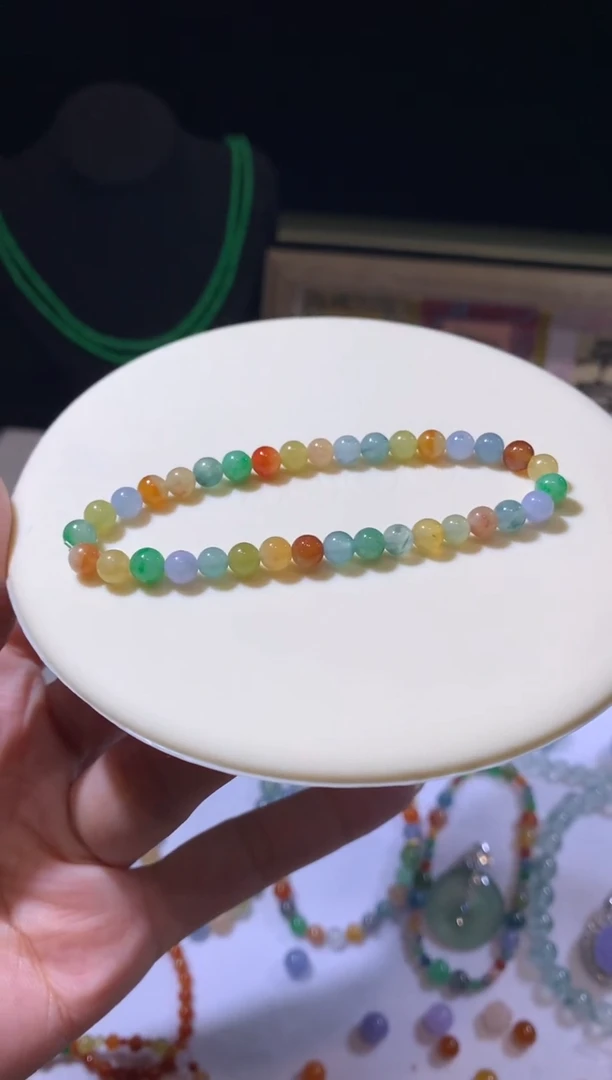 定制翡翠未镶嵌5+珠链4980+498