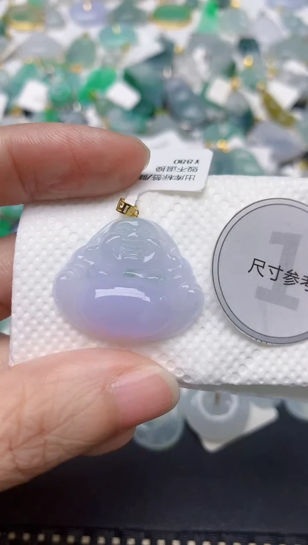 颈饰18K金镶嵌翡翠天然缅甸A货翡翠
