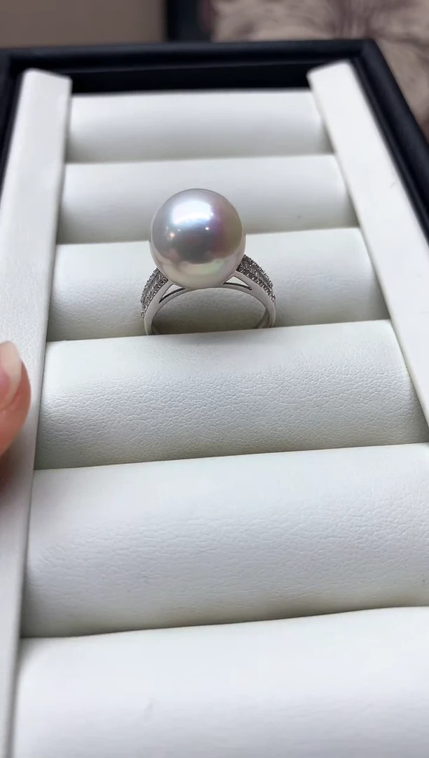淡水珍珠银S925镶嵌戒指S925银淡水珍珠戒指