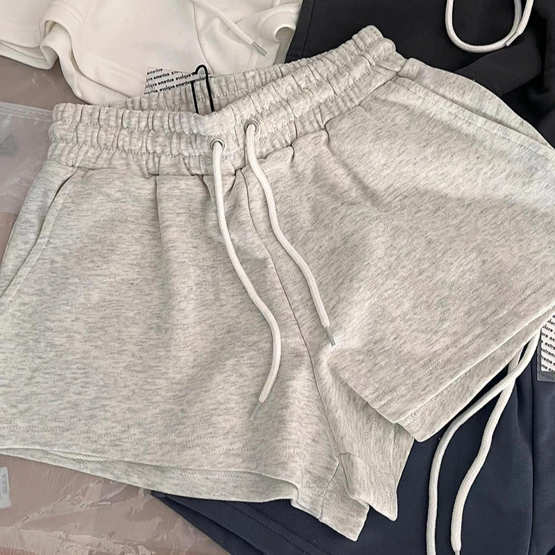 美式4色基础款宽松休闲运动短裤辣妹热裤卫裤松紧腰女夏季跑步
