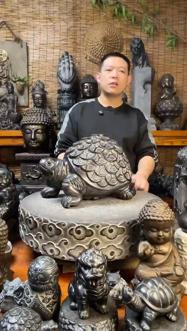 石材40金钱龟天然青石雕刻