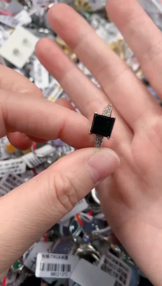 银S925镶嵌戒指翡翠444        2