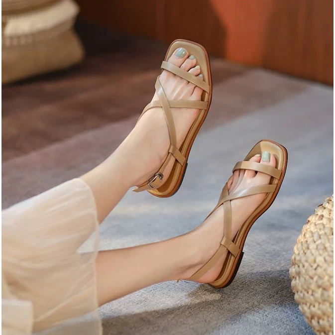 李大龙~牛皮1.5公分/夏季新款气质百搭时尚气质休闲凉鞋484