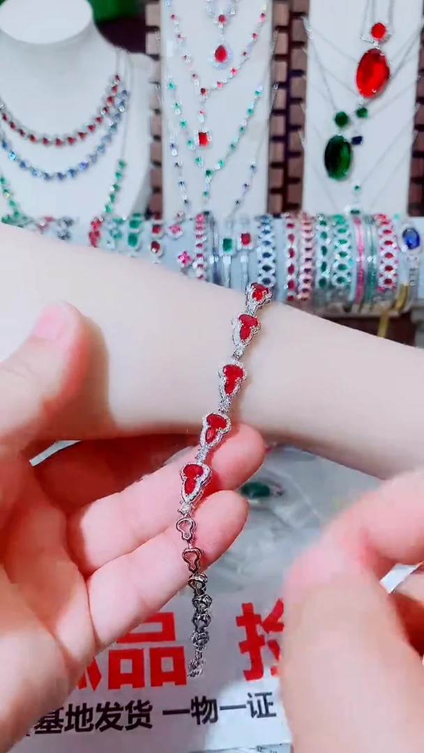 未镶嵌手链红宝石红宝石葫芦手链
