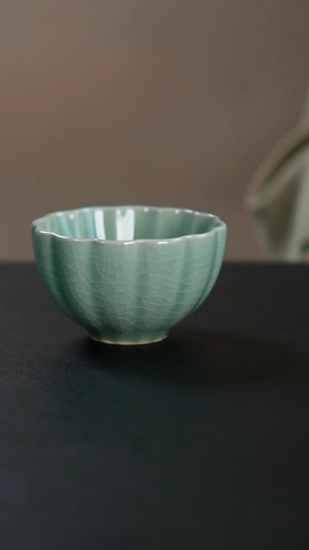 杯子原产地原矿原釉 非遗传承 菊瓣杯