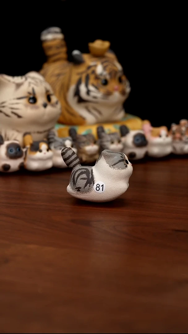 紫砂摆件微瑕猫咪