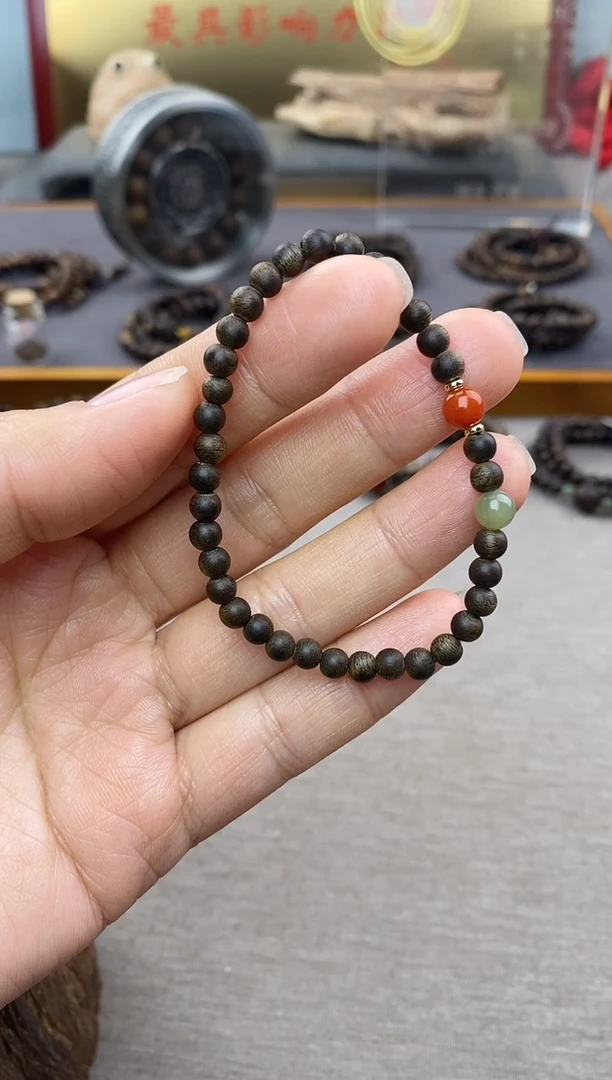 【闪购商品】沉香手串芽庄白棋楠04单圈＋配饰