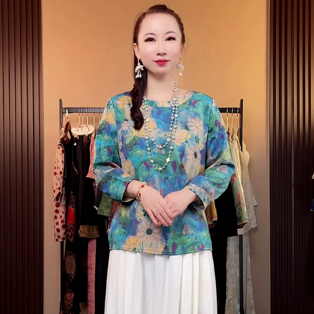 【小皮原创】疏影新秋款时尚遮肉显瘦百搭气质小衫