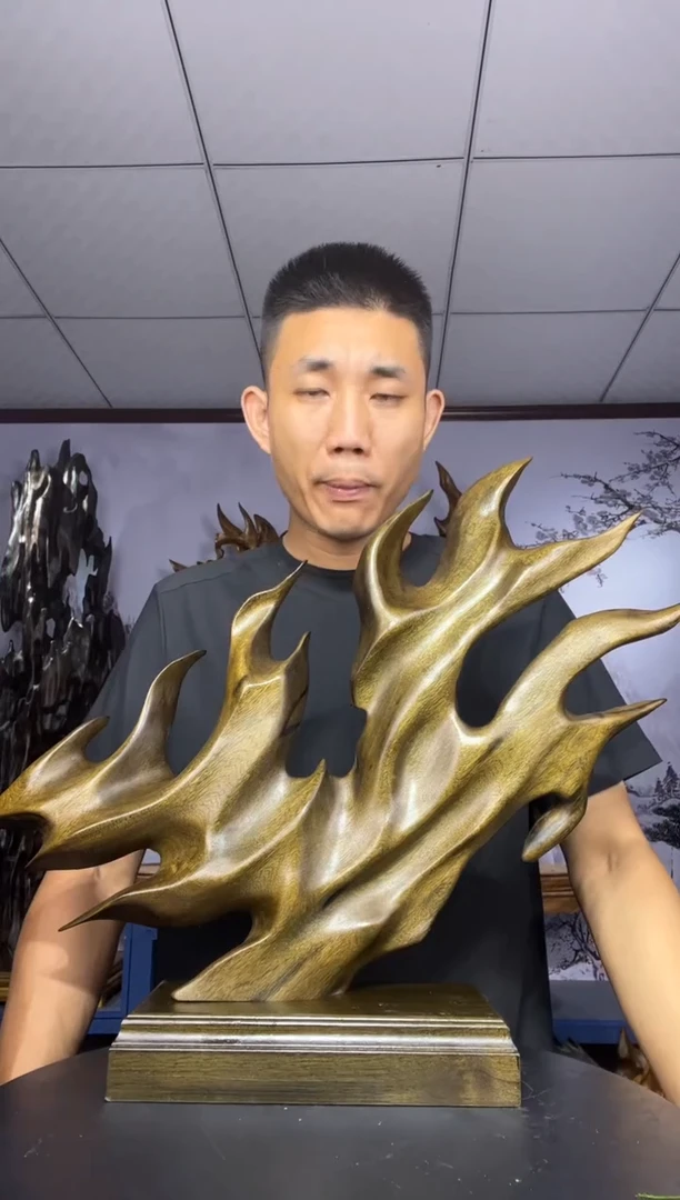 金丝楠木雕款无**天金丝楠木工艺品摆件
