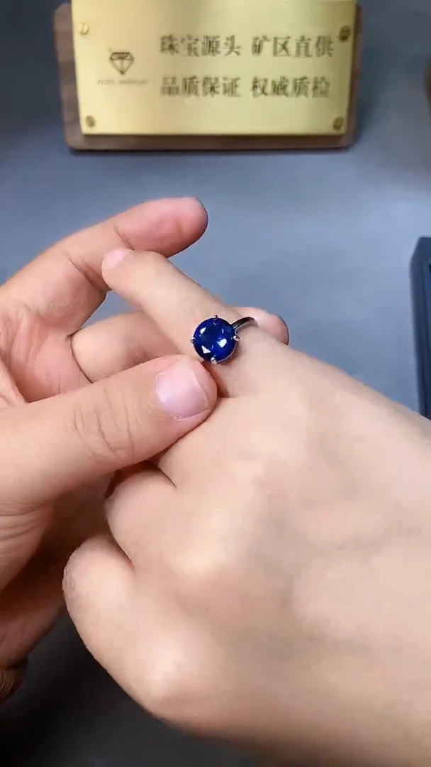 【闪购商品】蓝宝石戒指银S925镶嵌54