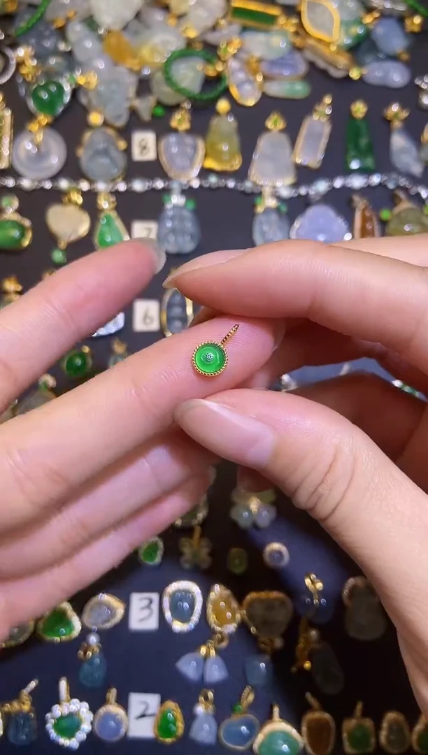 翡翠银S925镶嵌吊坠(不含链)1