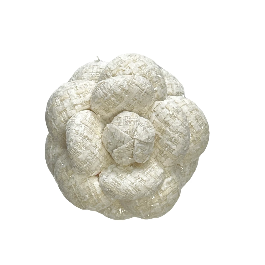 非金属布艺胸针 剀剀莉（云水谣）新款黄色高定精致百搭山茶花胸针