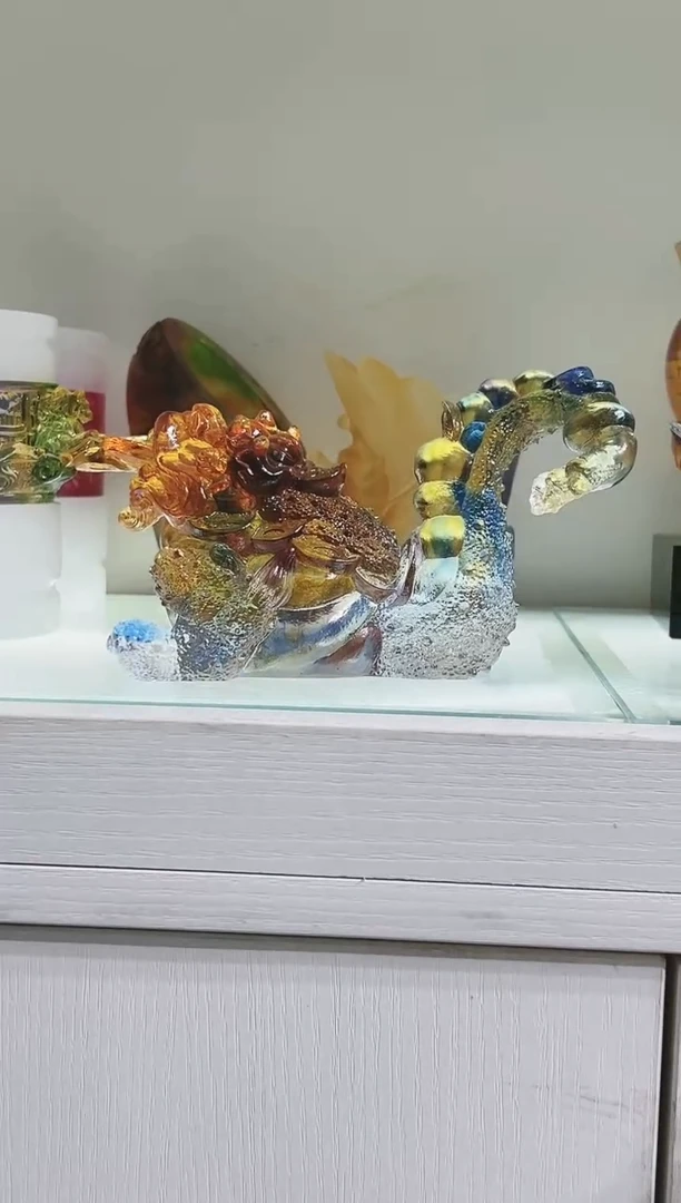 手工艺品琉璃古法琉璃金蟾