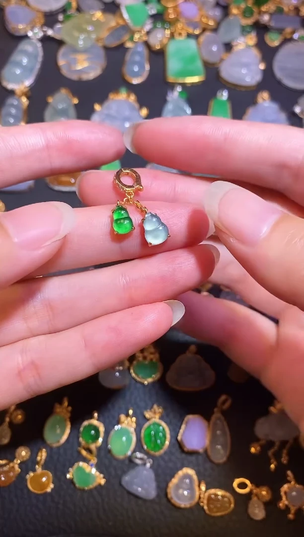 颈饰银S925镶嵌翡翠天然a货翡翠