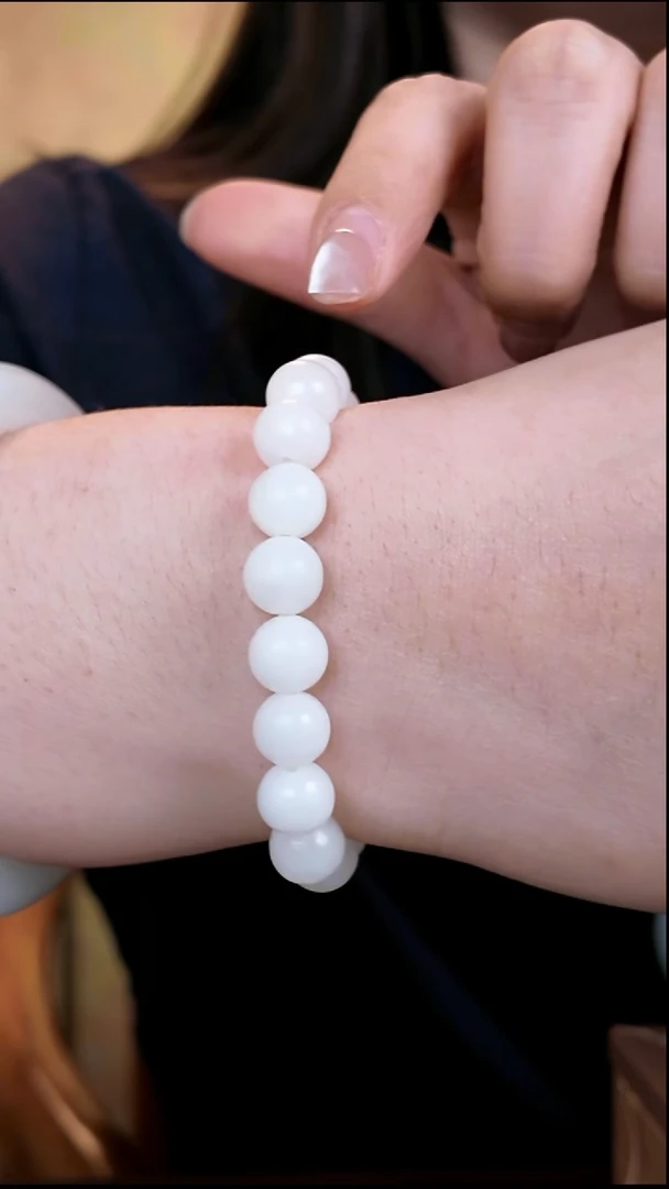 未镶嵌手串和田玉10mm白玉