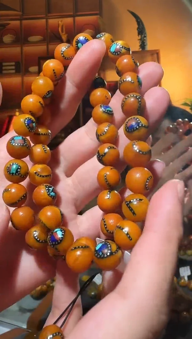 蜜蜡颈饰未镶嵌7651天然蜜蜡珠宝奇石