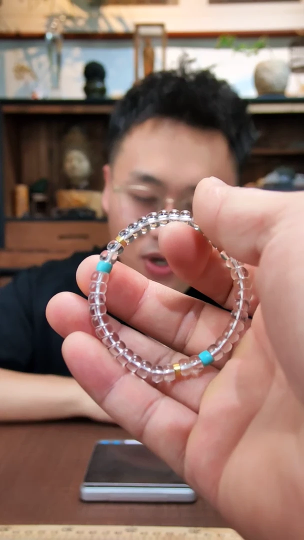 18K金镶嵌车挂水晶18K金白水晶手串XZYW6*