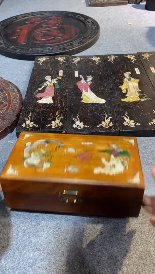 香榧木紫檀拆件雕刻板以直播间实物为准微瑕老物件