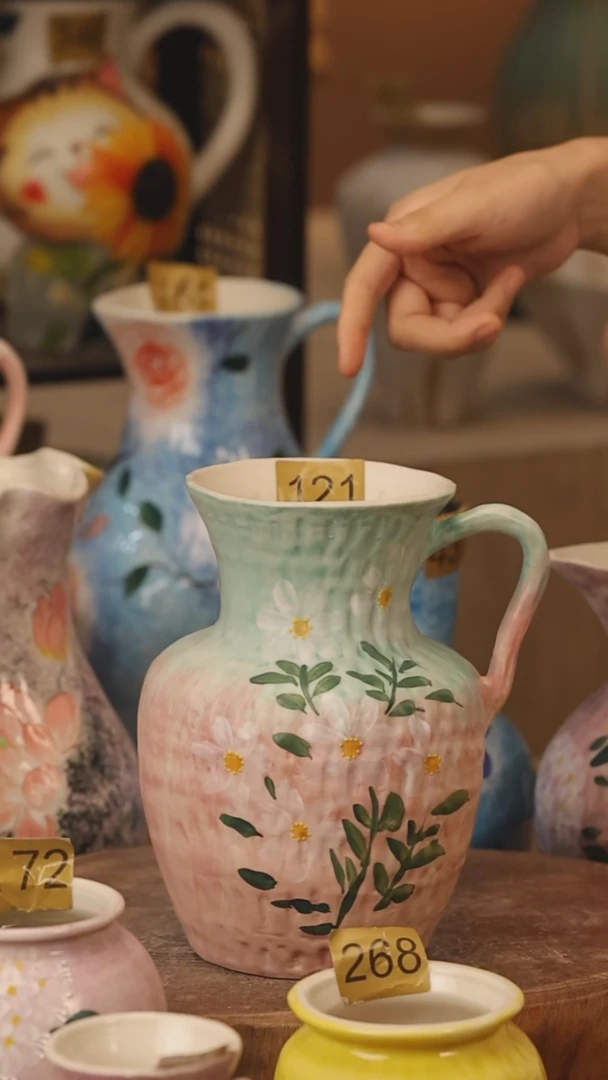 陶瓷121景德镇设计师手作花器摆件侘寂风