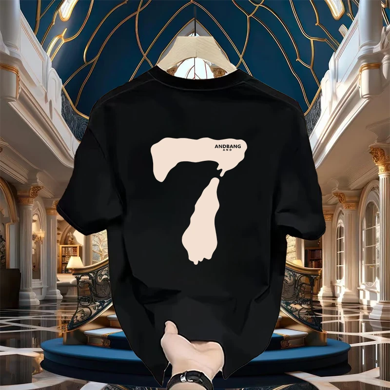 重磅棉印花短袖T恤青年男女款夏季欧美潮牌透气凉感宽松圆领上衣