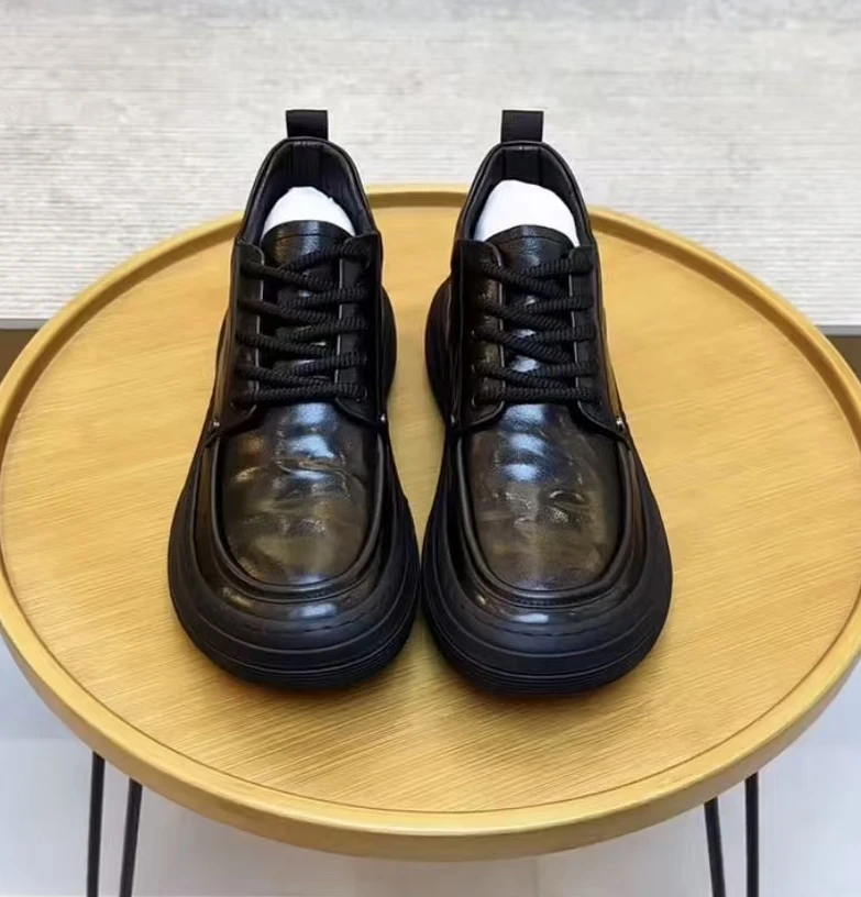 新款高品质男士全皮面休闲百搭时尚男鞋