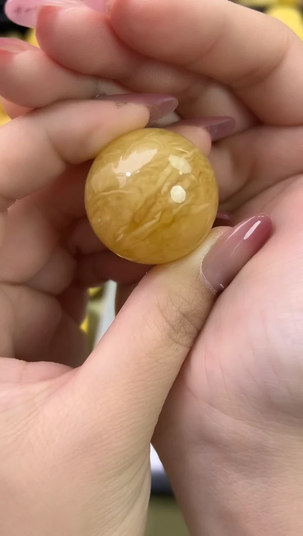 裸石琥珀未镶嵌天然琥珀蜜蜡圆珠