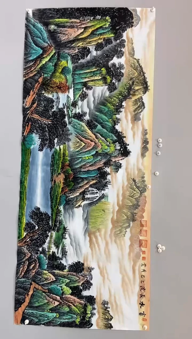 国画郑秀云 小八尺 富水长流