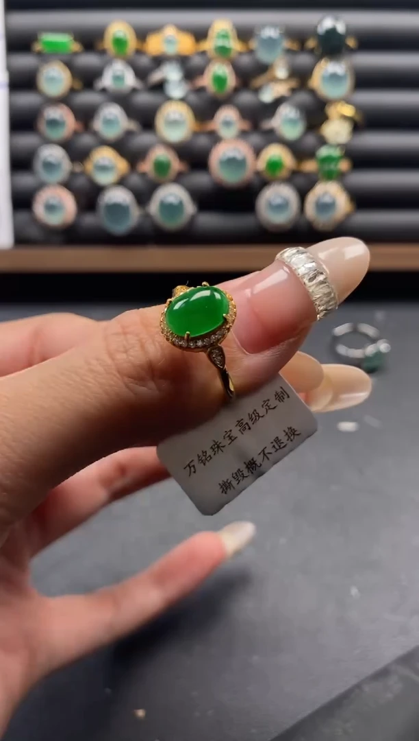 银S925镶嵌戒指翡翠51151