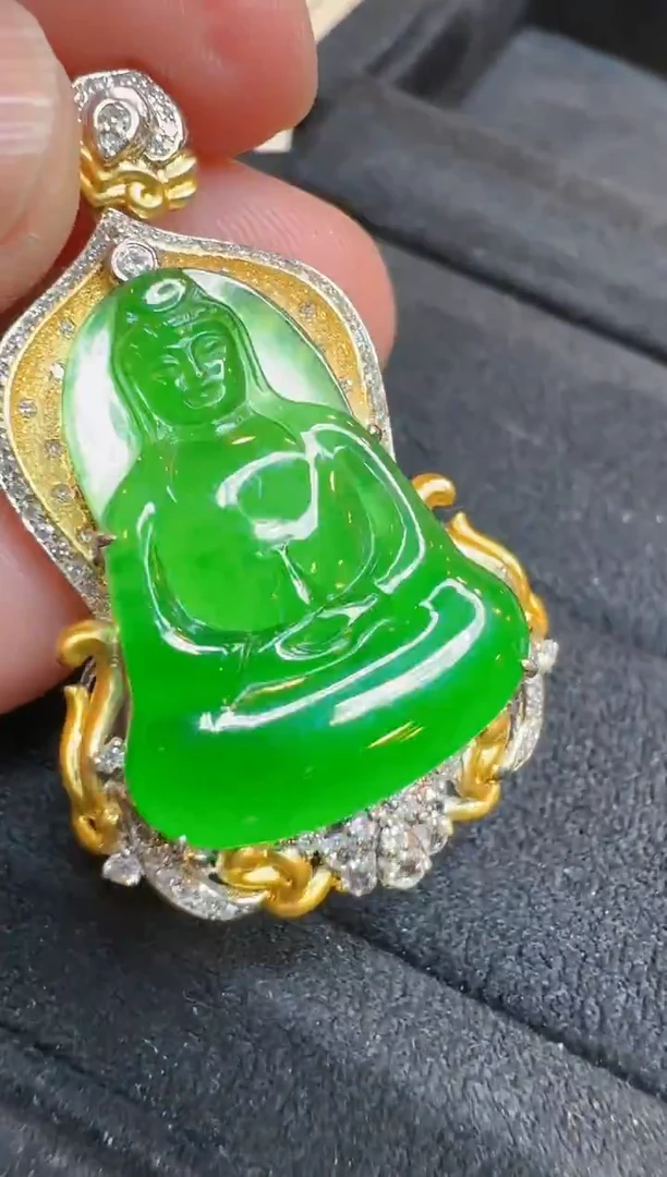 【闪购商品】翡翠吊坠(不含链)18K金镶嵌多样性团购发一件