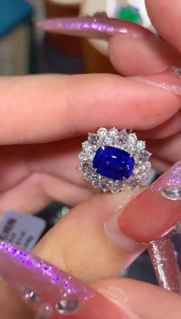 戒指蓝宝石18K金镶嵌2.13CT