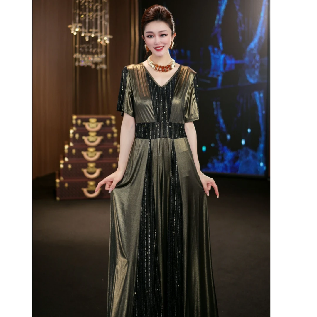 (娴儿)-高贵轻奢优雅夏季设计师连衣裙 D952