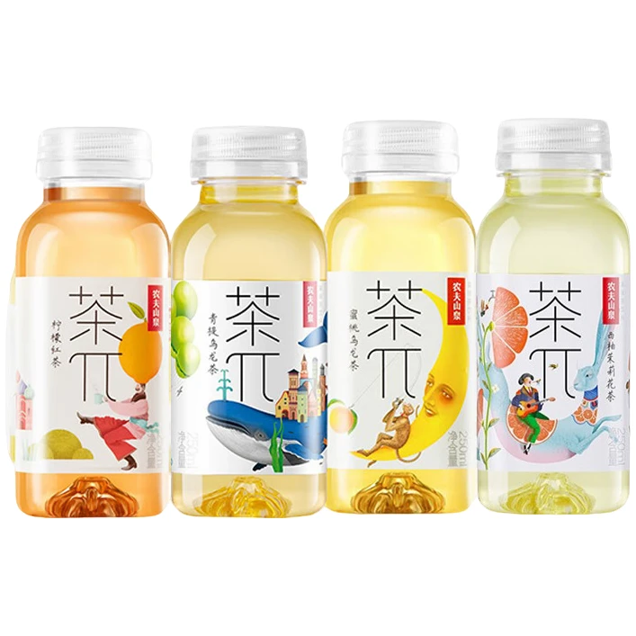 农夫山泉茶兀派π250ml蜜桃乌龙青提西柚茉莉柠檬茶小瓶饮料整箱