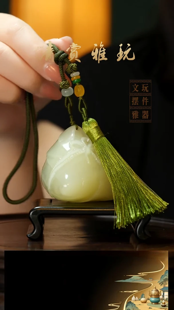 玉《指日高中》手把件摆件