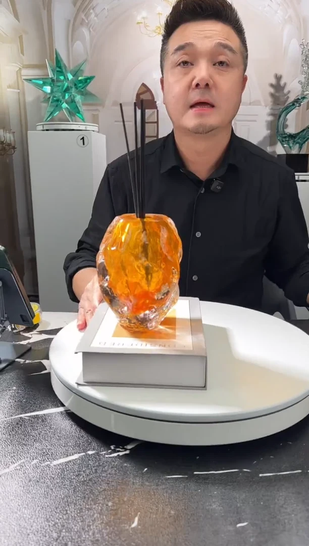 茶宠巴比特美学 金色冰川纹小花插