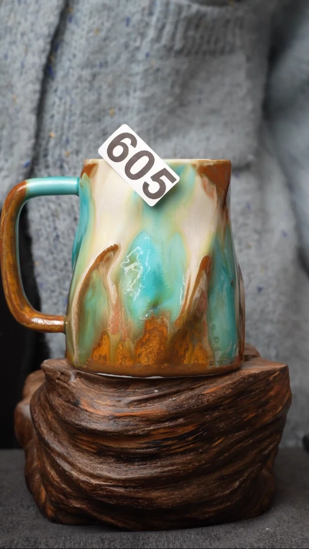 杯子陶瓷605景德镇手工手创杯子 带冰裂纹