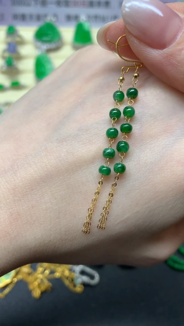 【闪购商品】翡翠耳饰18K金镶嵌多样性发其一|450+45