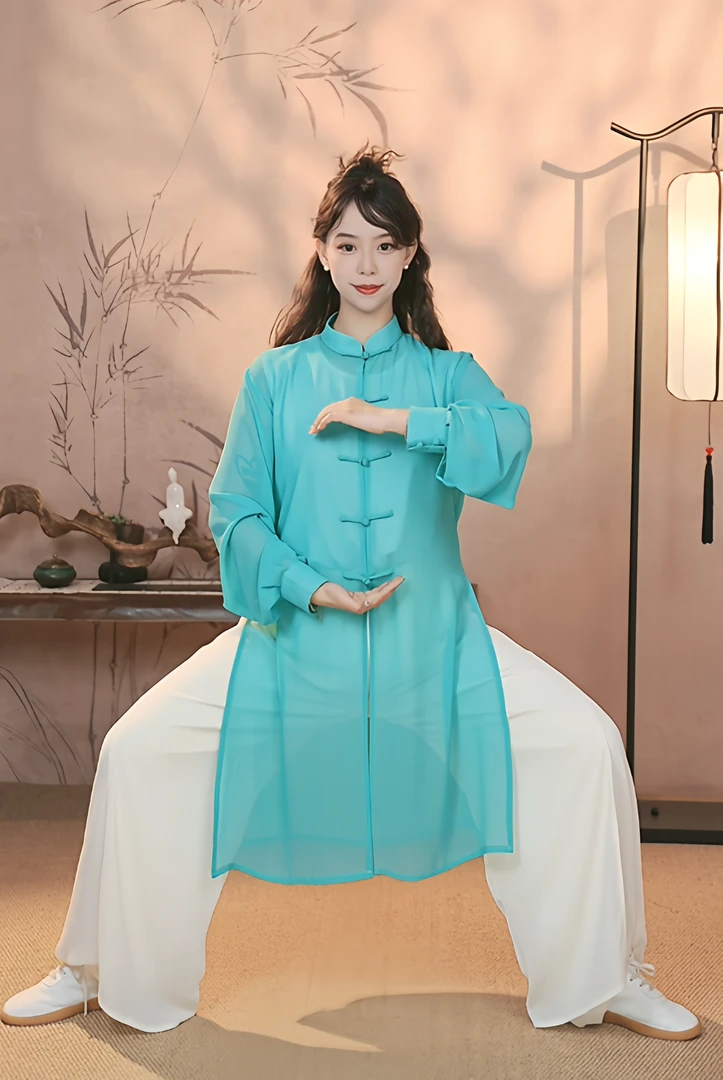 久武至尊夏季轻薄防晒太极服女练功服表演服中国风纱衣-【苏琪】