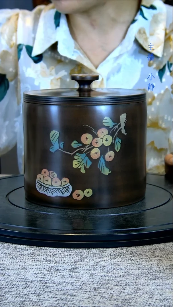 建水全手工紫陶茶罐精磨微瑕疵060