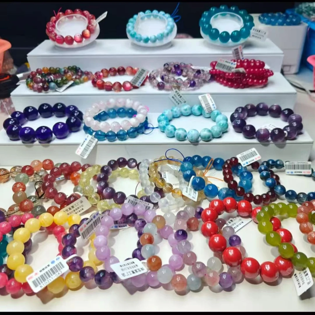 [一号链接]纯天然彩宝手串手链百搭时尚男女天然水晶手串情侣款