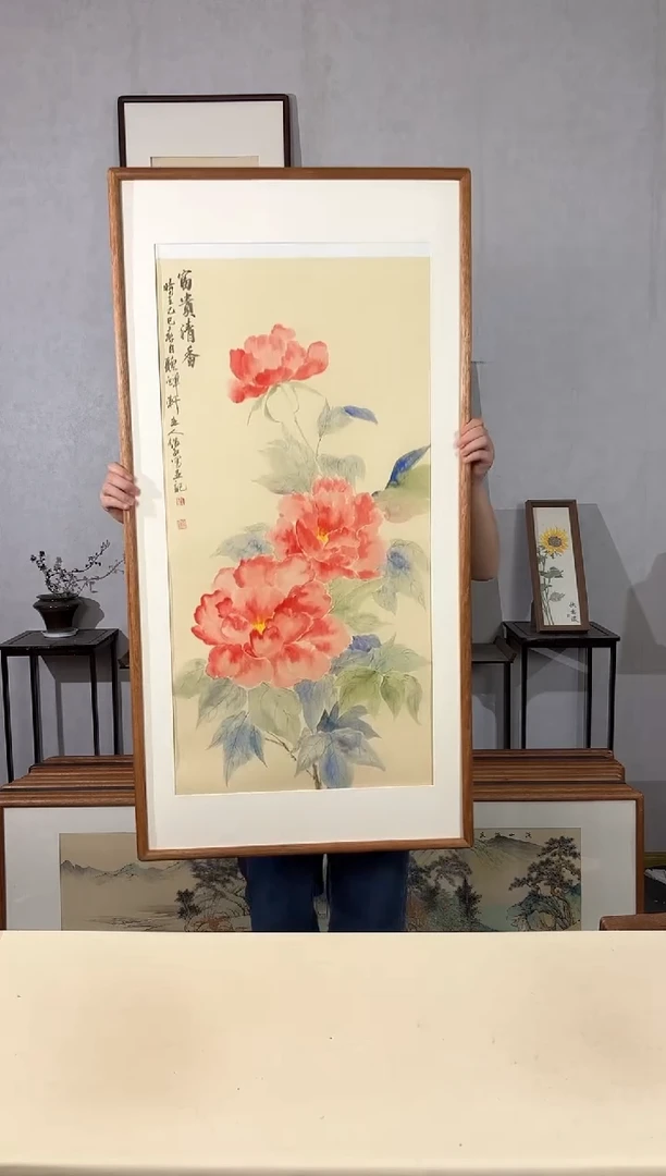 国画手绘*富贵清香（牡丹）*62*122cm