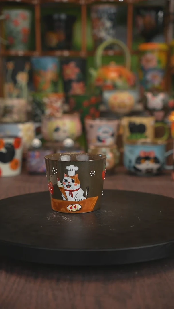 紫砂油画手绘釉下彩